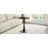 23.6 Inch Faux Walnut Round Tulip Dining Table, Thickened Top Metal Pedestal Base Mid-Century Bistro Table-1832518767-1832518764