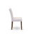 5 Piece Mid Century Dining Table Set consists of a kitchen table and 4 Mist Beige Polyester Fabric Dining Chairs, Antique Walnut-1406722300-1406722275-1406722279