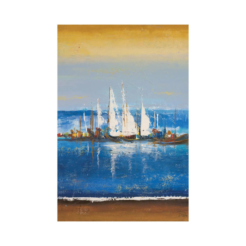 Blue Ocean II - Wrapped Canvas Painting, 20.32 cm H x 30.48 cm W