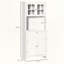 Elegant Buffet Hutch with Framed Glass Doors and Microwave Space-1448545305
