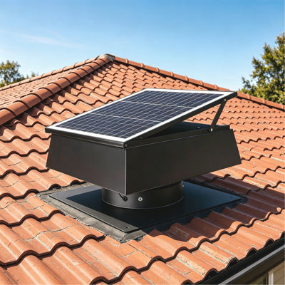 12 Inch Trapezoidal Adjustable Solar Roof Vent Fan,40W Dual Power Attic Exhaust Fan with 3-Speed Remote & 25°C Auto Start,1200 CFM,MPPT Controlle Solar Ventilator for Attic Garage Greenhouse Warehouse