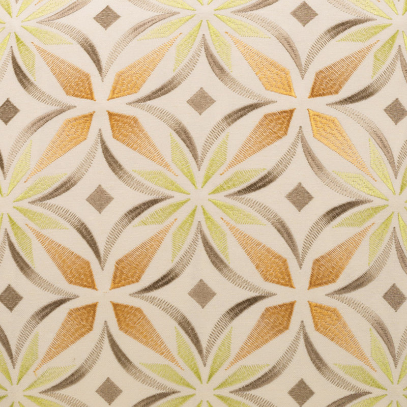 Kaleidoscope Floral Throw Pillow, Brown/Green, Square 24"