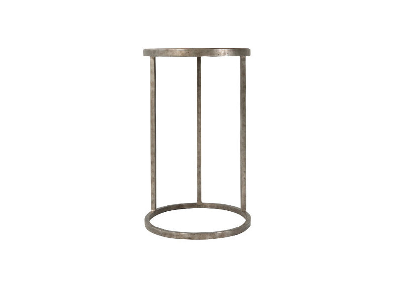 Echoes Oak Echo Solid Wood C-Table with Metal Accents