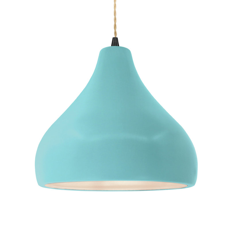 Luminaire suspendu à 1 lumière Meydan, Piscine réfléchissante, Noir mat, H 9,5 po x l 13,5 po x P 13,5 po