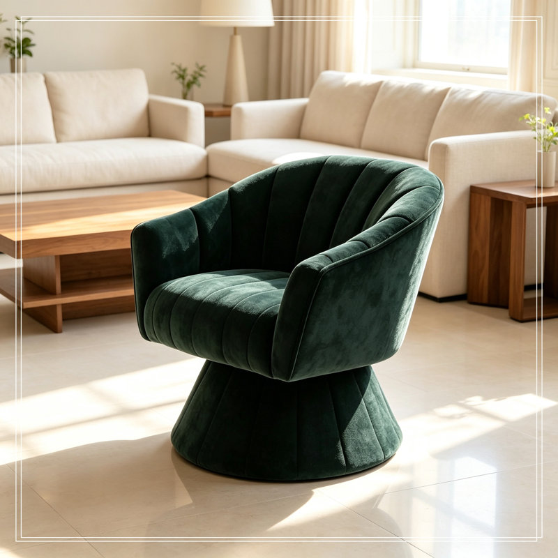 Chaise d'appoint pivotante avec base robuste, Vert