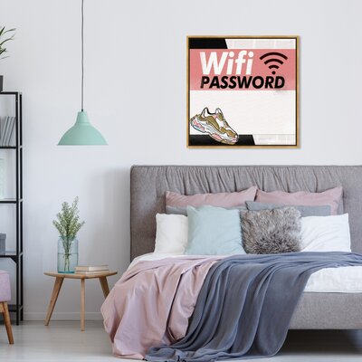 Typography and Quotes Wifi Password Urban Family Quotes and Sayings - Textual Art on Canvas -  Oliver Gal, 32037_30x30_CANV_PSGLD