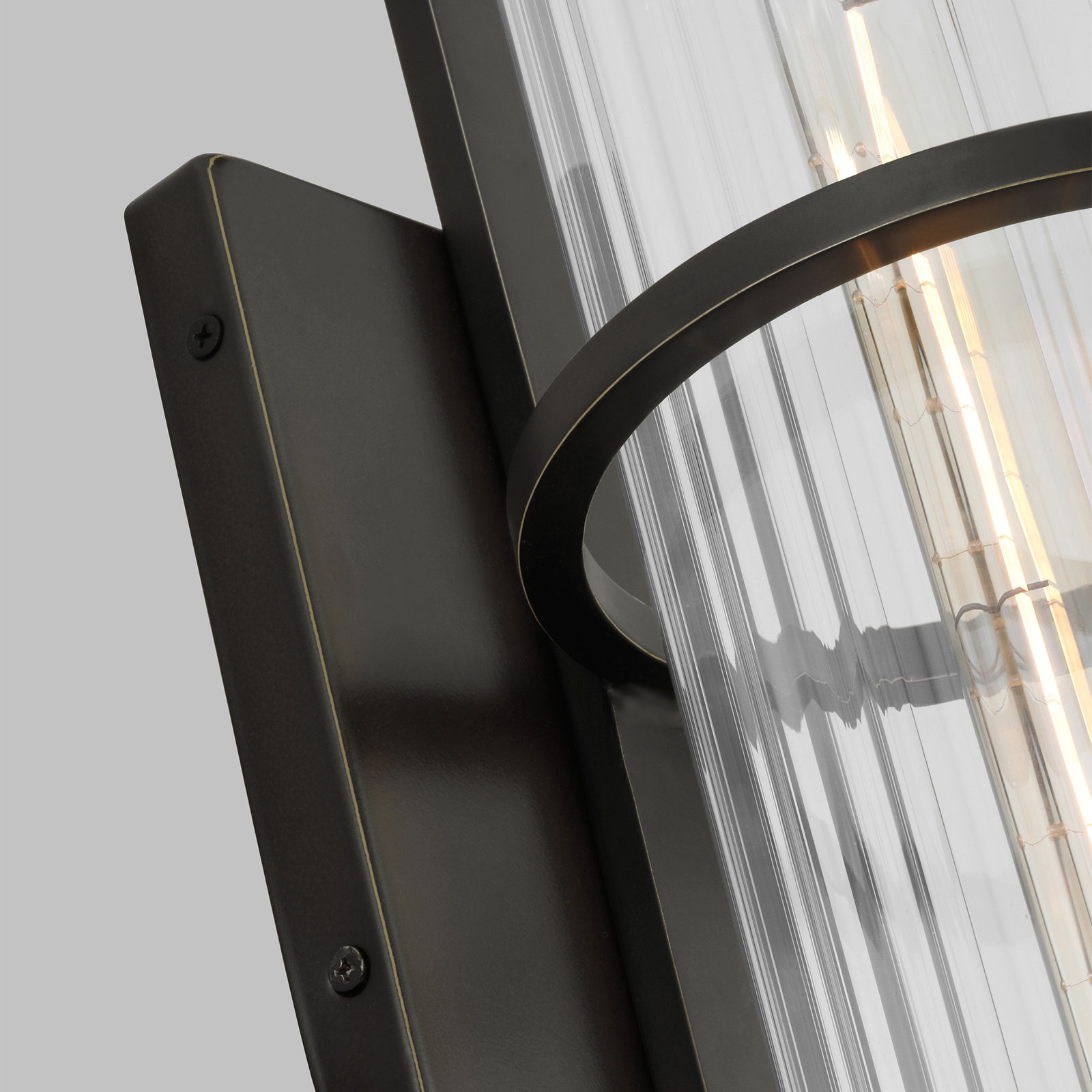 Blesse Single Light Cylinder Outdoor Wall Light, Antique Bronze, 24" H x 6.13" W x 6.13" D