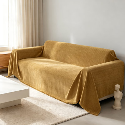 Housse de canapé lavable en chenille pour chiens, housse douce pour animaux de compagnie, protecteur de meuble modulaire épais avec pampilles