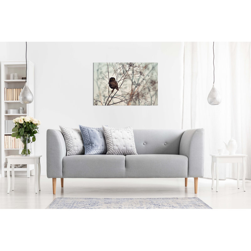 Autumn Owl In Tree Animal Wildlife - Wrapped Canvas Print, 20cm H x 31cm W