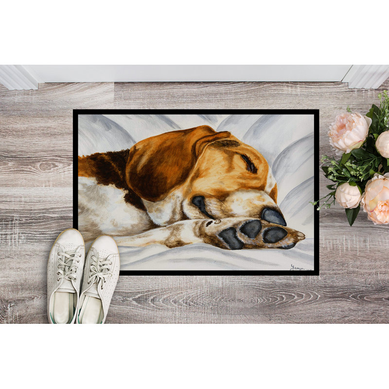 Tapis de porte d'extérieur antidérapant Viking Beagle Bliss, Rectangle 1 pi 6 po x 2 pi 3 po
