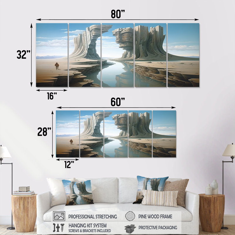 «Mind-Blowing», art mural 5 pièces, H 28 po x l 60 po