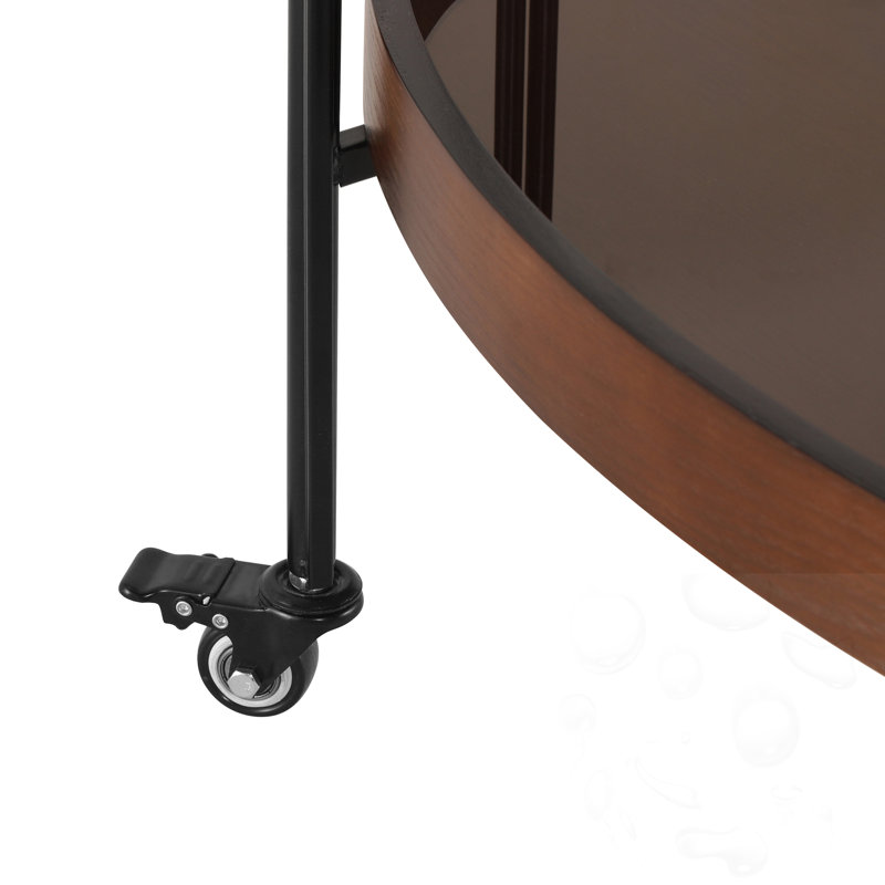 Chariot-bar ovale avec 2 tablettes
