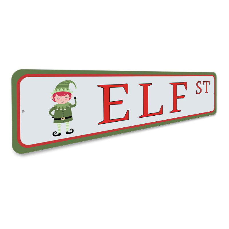 Plaque en aluminium Elf Street, H 4 po x l 18 po x P 0,04 po