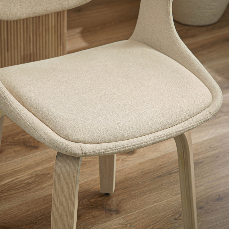 Wathen Fabric Upholstered Swivel Dining Arm Chair, Cream Linen