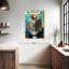 Golden retriever sur une toilette sur toile-940256000