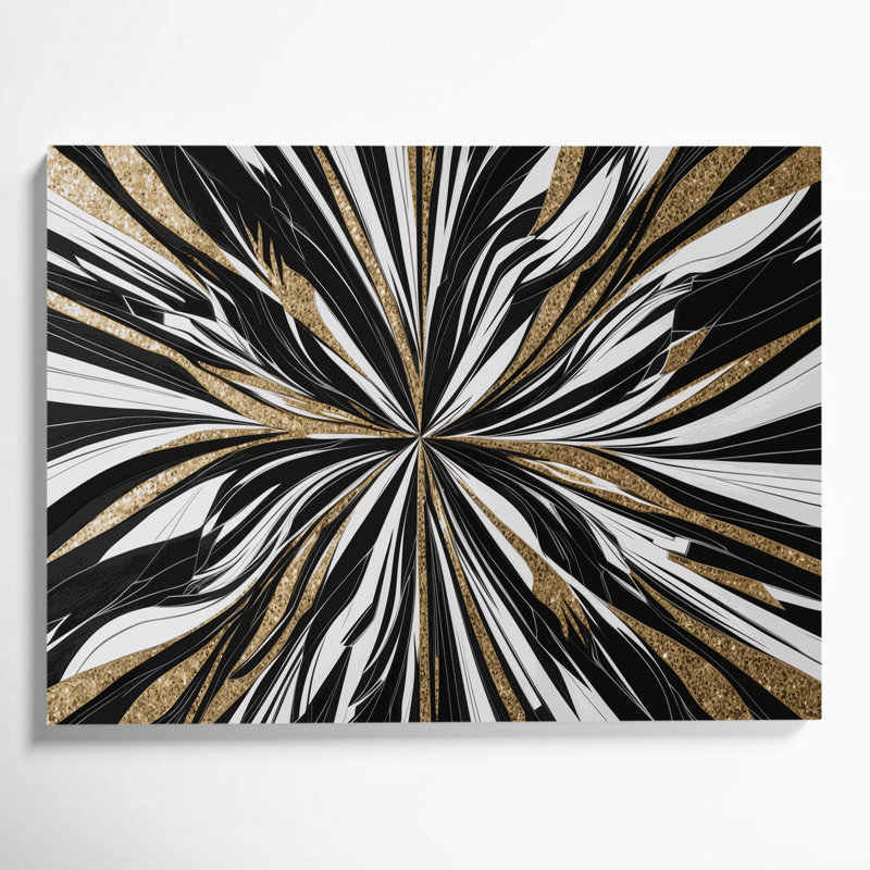 Geometric Abstraction 83 Black Canvas Wall Art, 11" H x 14" W