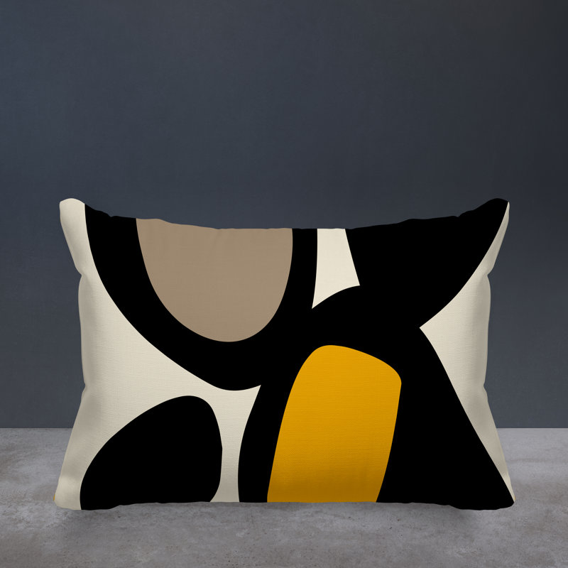 Coussin intérieur / extérieur en polyester filé Karney, Jaune, H 18 po x l 25 po