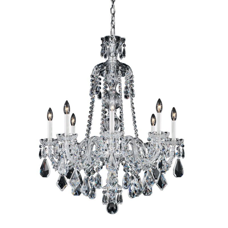 Hamilton 8 - Light Glass Chandelier, Silver, Clear