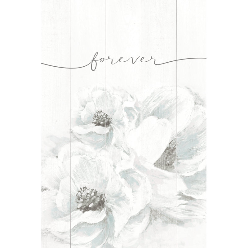 Forever White Slat Flowers - Wrapped Canvas Print, 122cm H x 81cm W x 3.8cm D