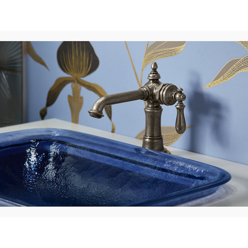 Kohler Inia, Artist Editions Rectangle Glass Wading Pool Bathroom Sink, Opaque Dew