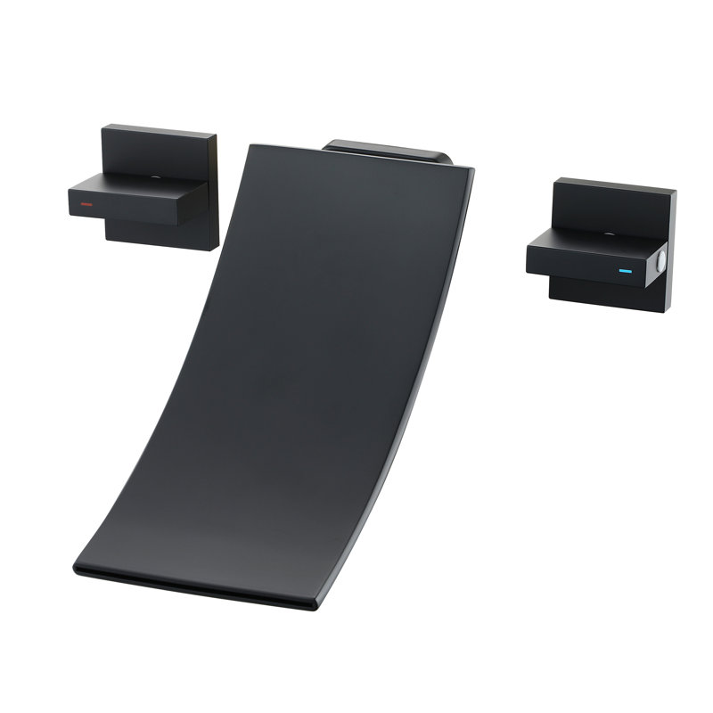 Wall Waterfall Faucet with Diverter, Matte Black