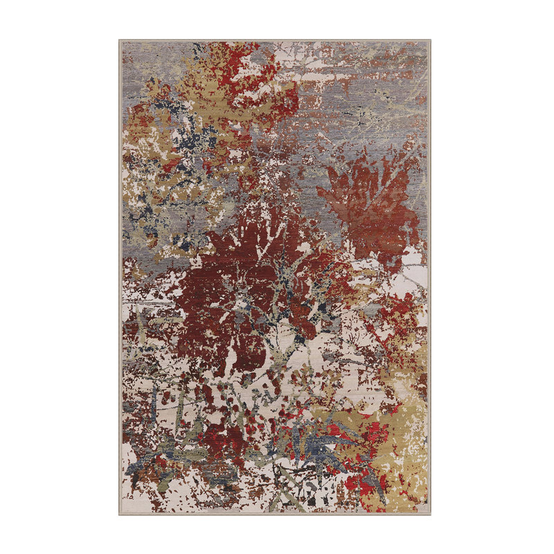 Tapis rouge / brun / gris Cardonaghy, Rectangle 2 pi x 4 pi