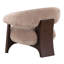Chaise d'appoint Kirby - tissu brun clair moderne + chêne brun