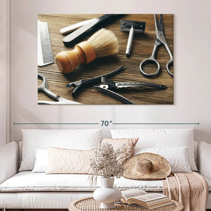 Shuttleworth Barber Tools, 34" H x 51" W