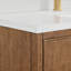 Meuble-lavabo double mural Isola WM 72 po, fini noyer grillé, comptoir en quartz blanc, lavabos carrés encastrés (1 trou), garniture en bronze satiné-134531635-134531637