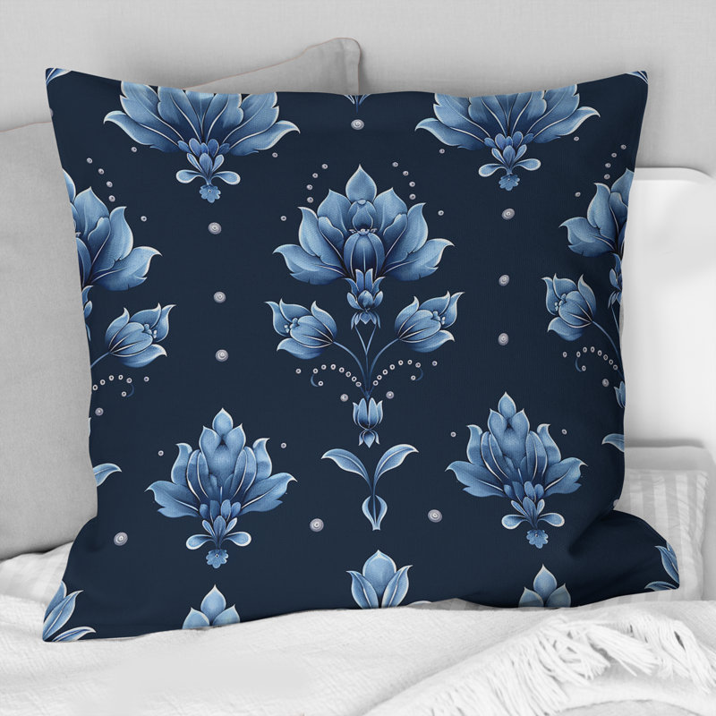 Glamourous Damask Print III - Coussin Glamourous, H 18 po x H 18 po