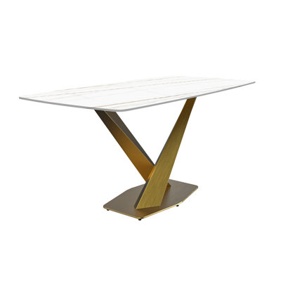 Kivah Metal Base Dining Table