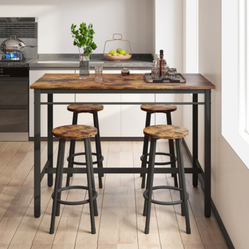 Acquaviva 4 - Person Four Leg Dining Set, Black