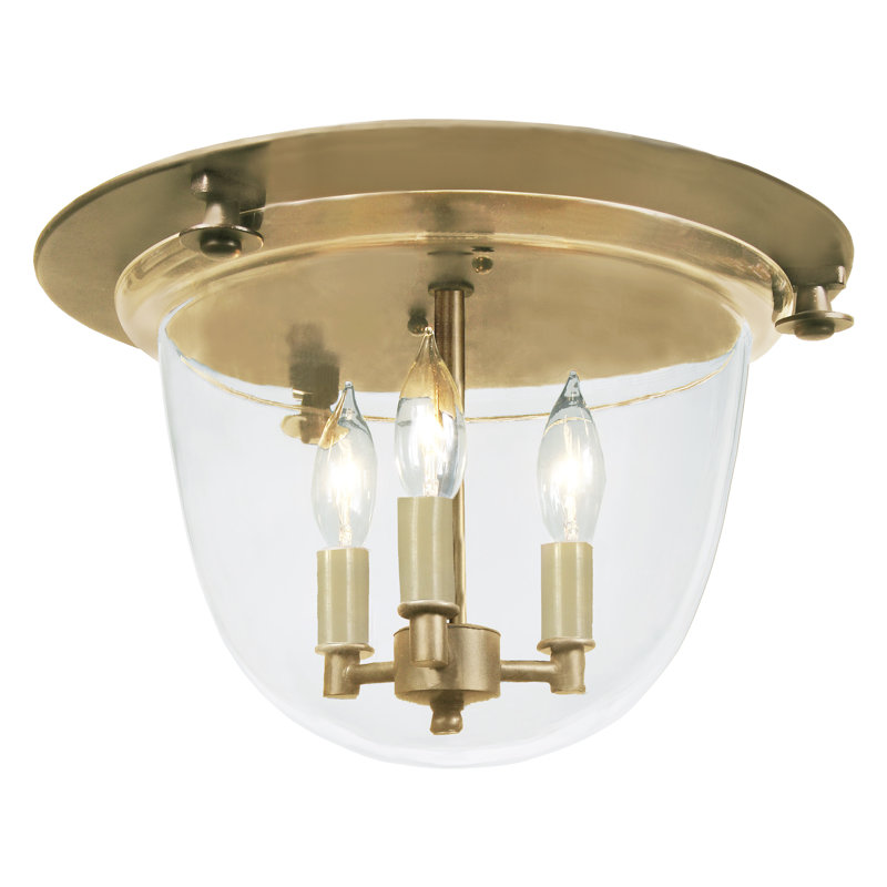 Jana Glass Flush Mount, Rubbed brass
