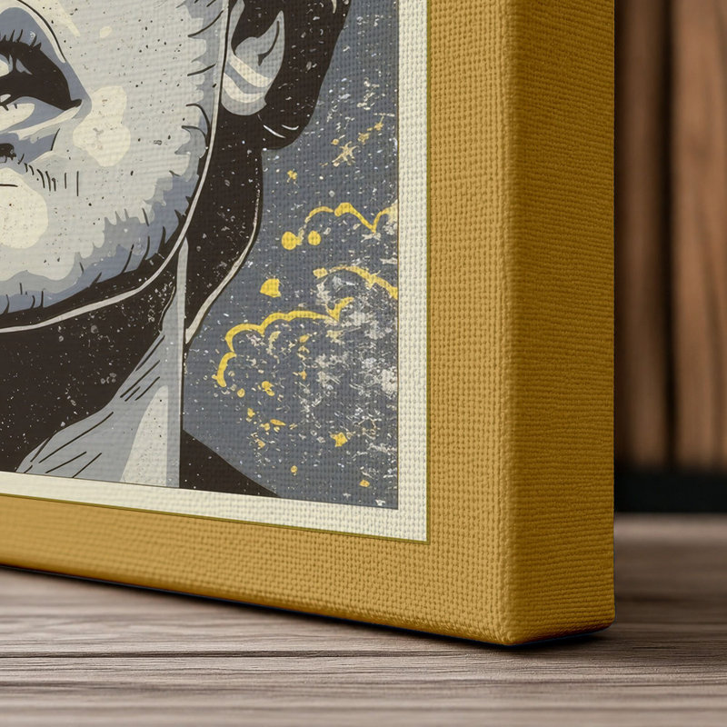 Corrupted Saint Industrial - Wrapped Canvas, 18x12 - 45.7 x 30.5 cm, Ochre Border