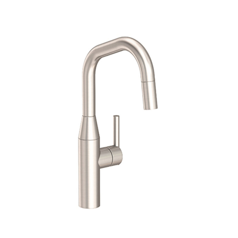 East Square Single Handle Pull Down Kitchen Faucet, Satin Nickel