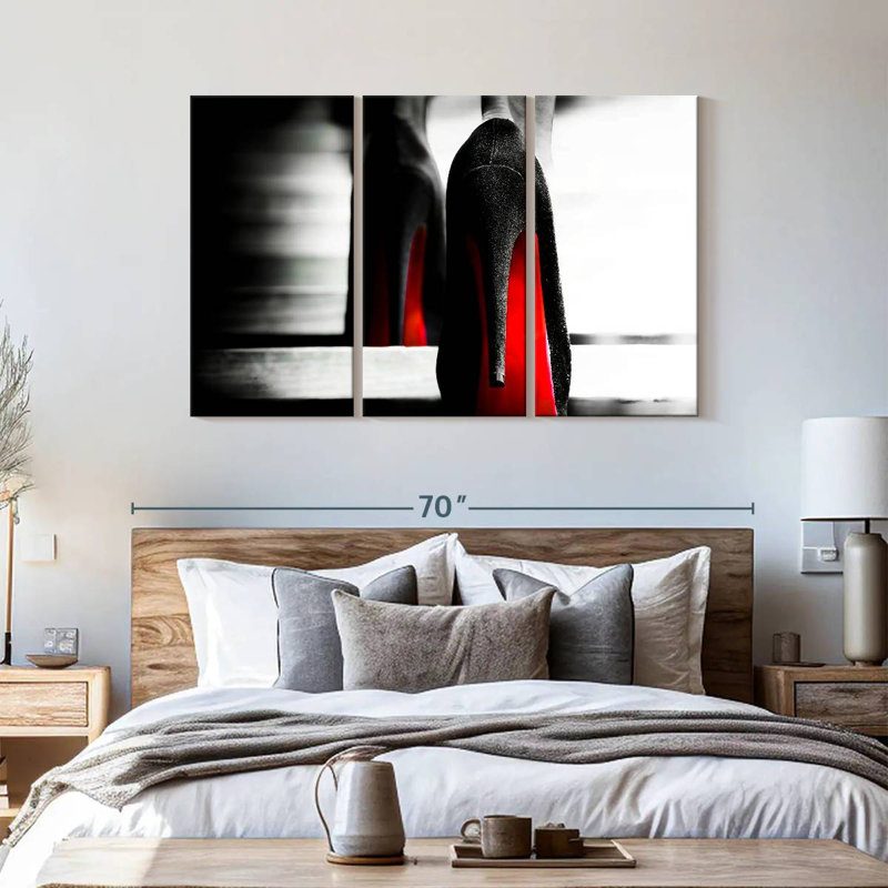 " Red Bottom Heels Pop " by L. C. Sutton Creations 3 - Pieces, 57" H x 36" W x 1.25" D