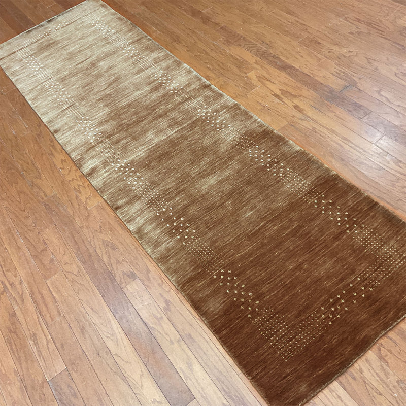  Handmade Modern Gabbeh Wool Rug, Tapis de couloir 2 pi 6 po x 10 pi