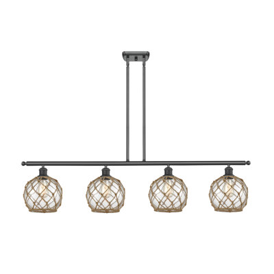 Luminaire suspendu linéaire à 4 lumières pour îlot de cuisine Hillhouse