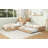 L-Shaped Combination Twin Bed With Trundle And Drawer,3-In-1 Low Corner Platform Bed Linked With Built-In Desk And Led Downlight