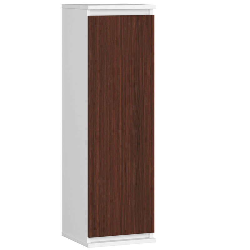 Audean 3 Piece Floating Shelf, White/Dark brown wood, 99cm H x 30cm W x 30cm D