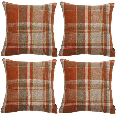 Plaid Wool Outdoor Reversible Pillow Cover