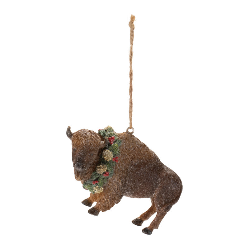Ornement en forme de bison scintillant