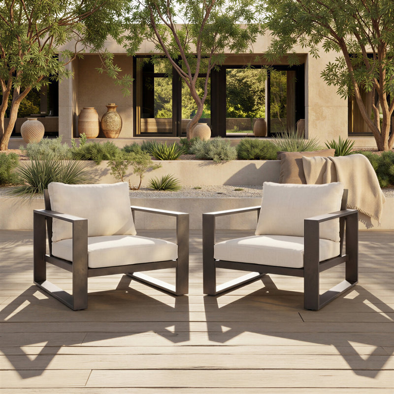 Fash Aluminum Chair Set Of 2, Brown