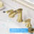 3 Hole 8 Inch Widespread Basin Mixer Faucet, Gold, Double Lever Handle, With Pop Up Drain And Hose Bathroom Vanity Tap, Hole, Kit