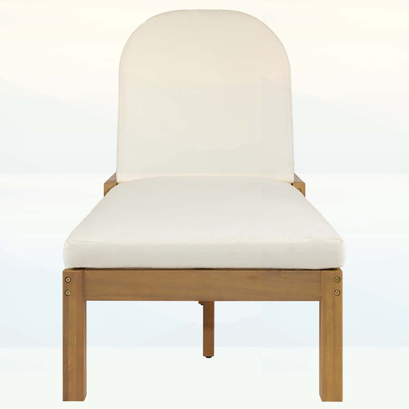 Outdoor Lounge Chair with 5-Position Adjustable Backrest for Poolside,Backyard,Deck and Lawn, Light Teak
