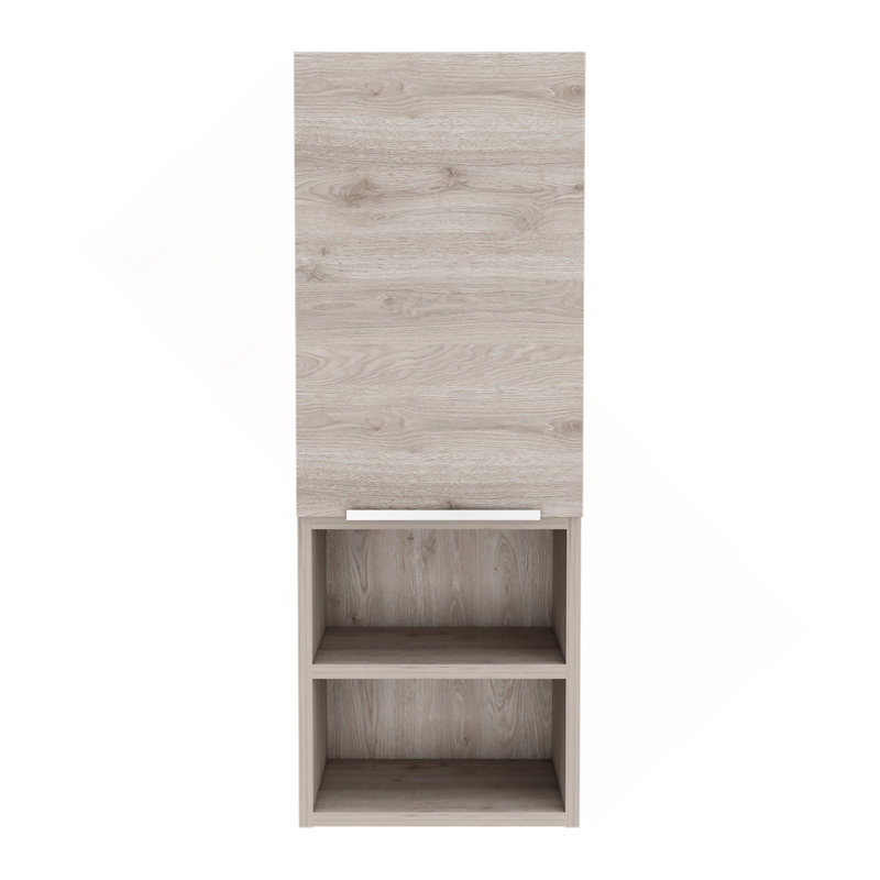 Mila Bathroom Cabinet, Two Interior  Shelves, Two External Shelves, Single Door Cabinet, Light Gray