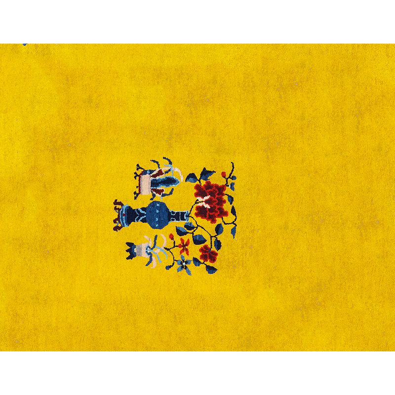 Art Deco Wool Floral Area Rug