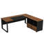 Bureau de direction 2 pièces avec classeur pour bureau personnel-1514635334