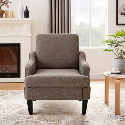 Mordern And Chic Design Chenille Upholstered Accent Side Armchair by Lark Manor