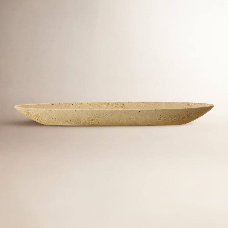 Pierpont Uttermost Vessel Cast Canoe Bowl, Ivory